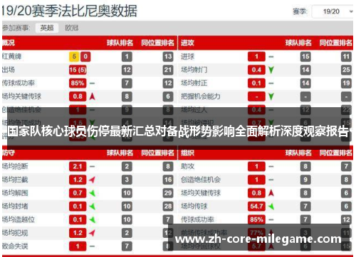 国家队核心球员伤停最新汇总对备战形势影响全面解析深度观察报告